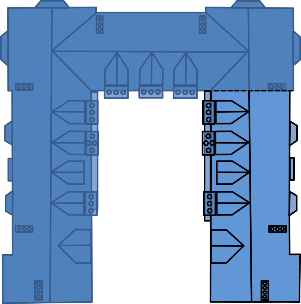 This is an overhead view of my "reconstruction model" of the Original Treaty house.  The right wing is all that remains today.